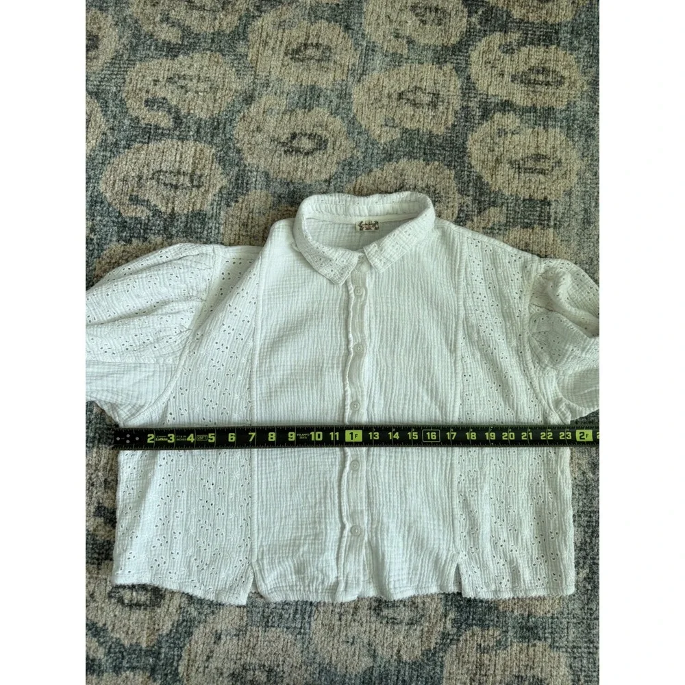 Free People Full Bloom 3/4 Sleeve Button Up Shirt Small Excellent Condition - Picture 4 of 7
